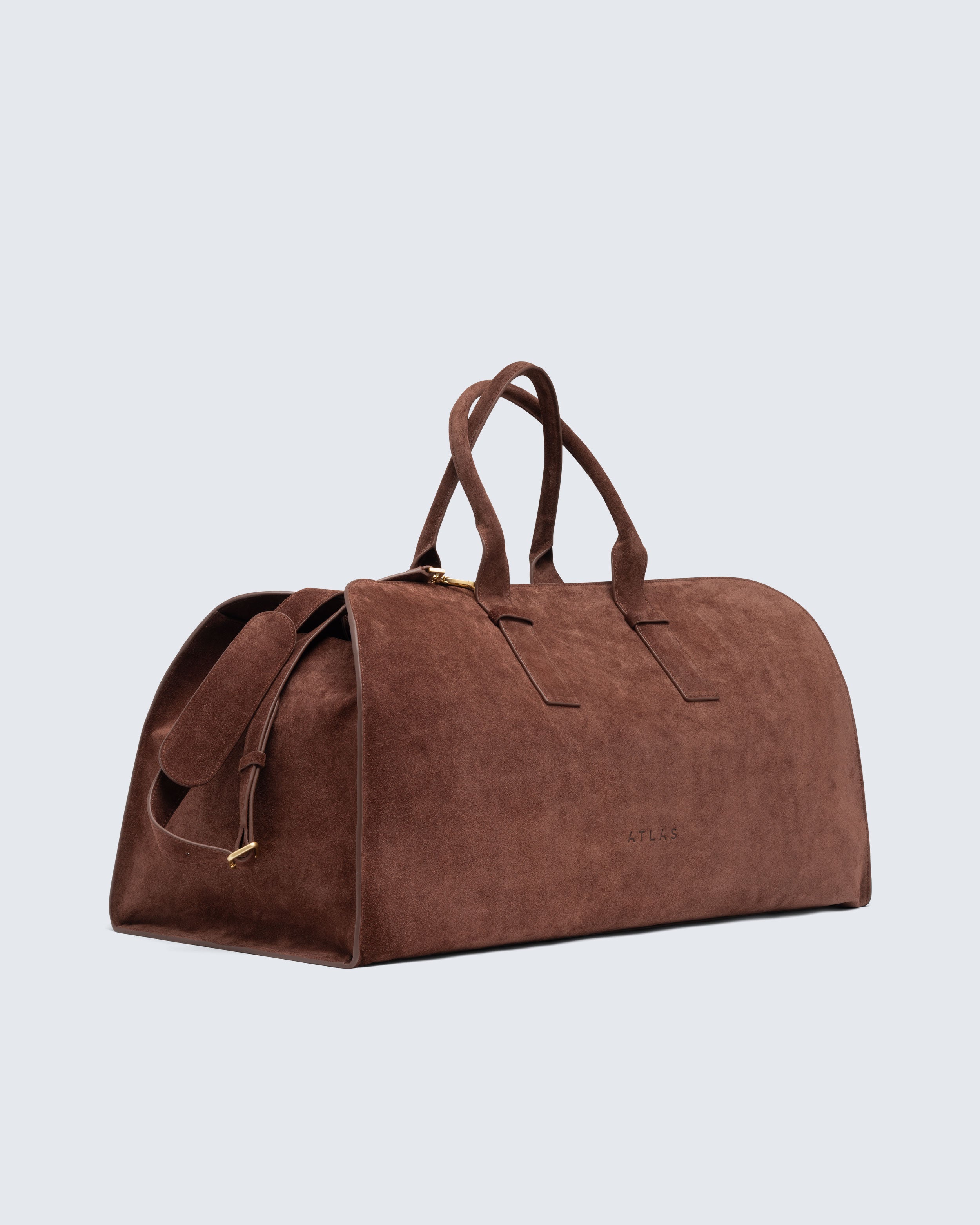 Structured Weekender in Brown Suede