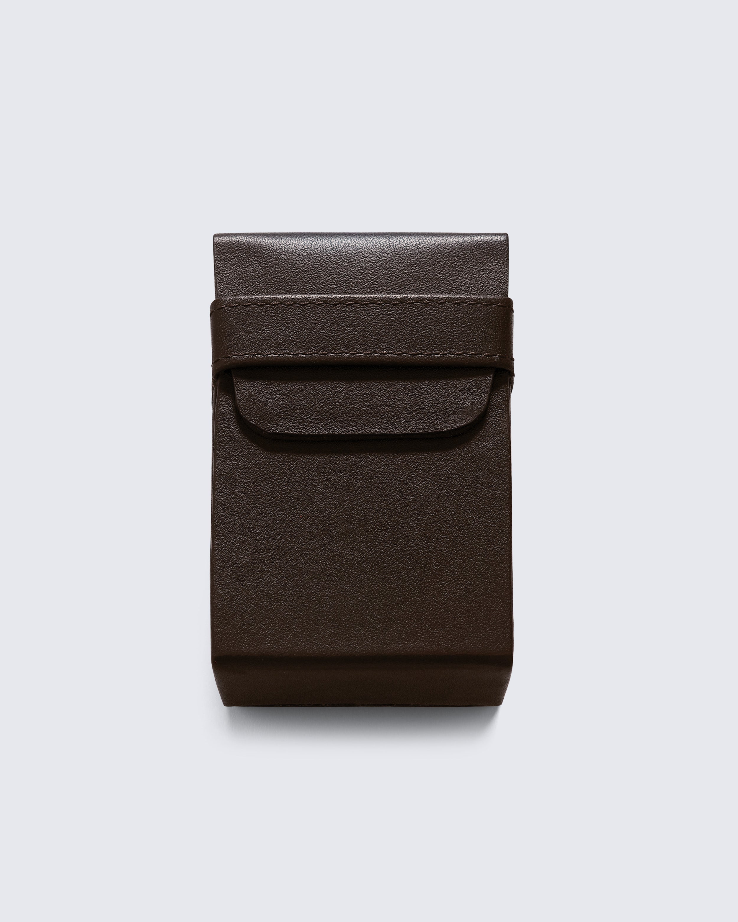 Leather Cigarette Case in Dark Brown