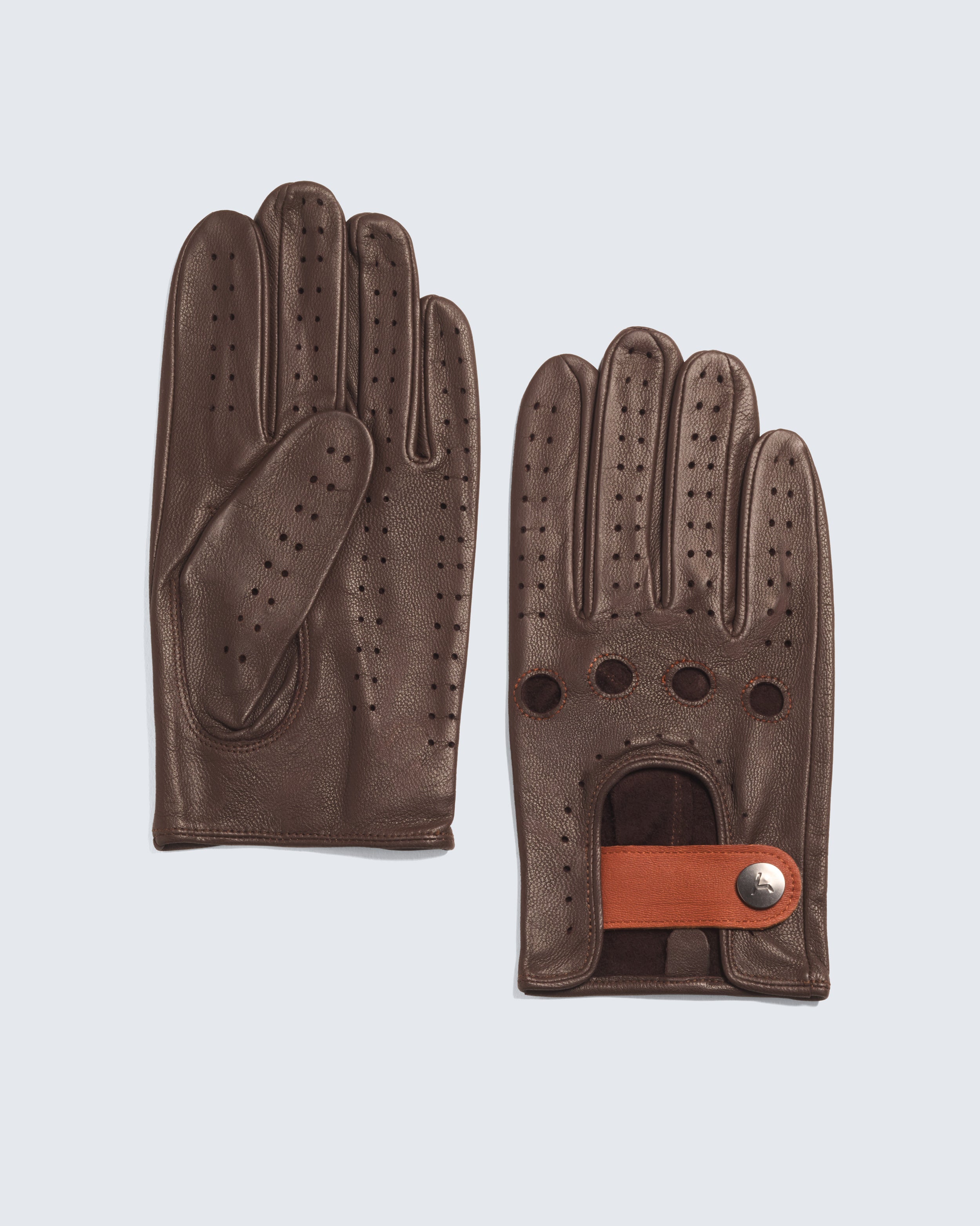 Leather Racing Gloves with Zip-Case