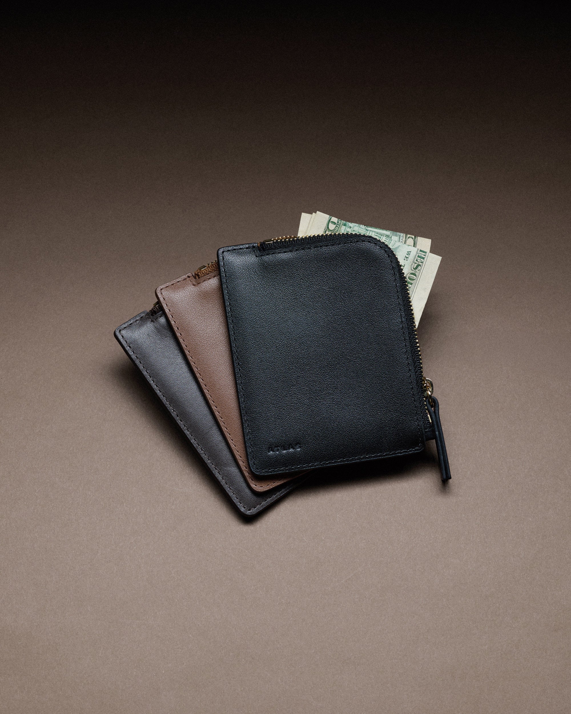 Leather Zip-Wallet in Black