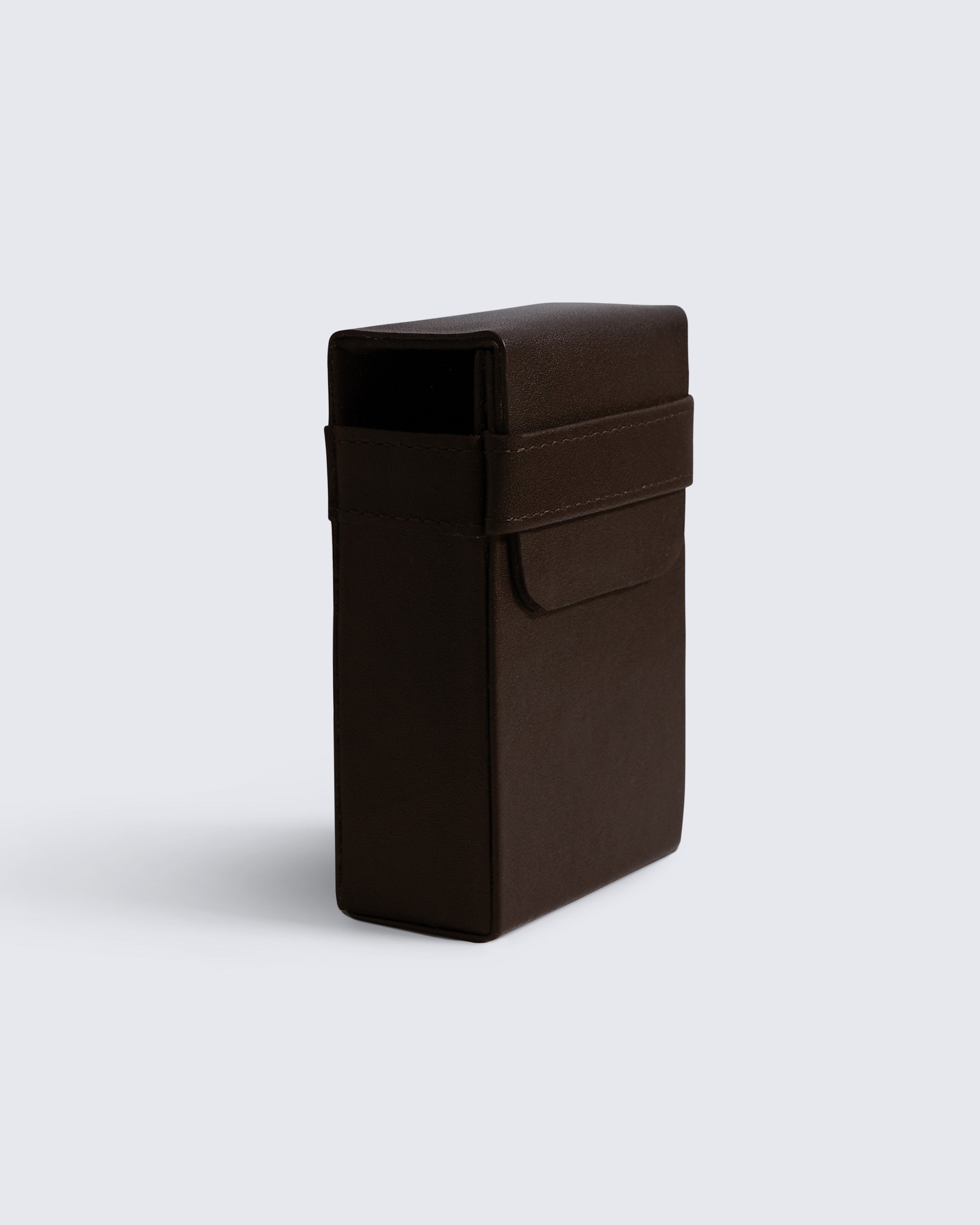 Leather Cigarette Case in Dark Brown
